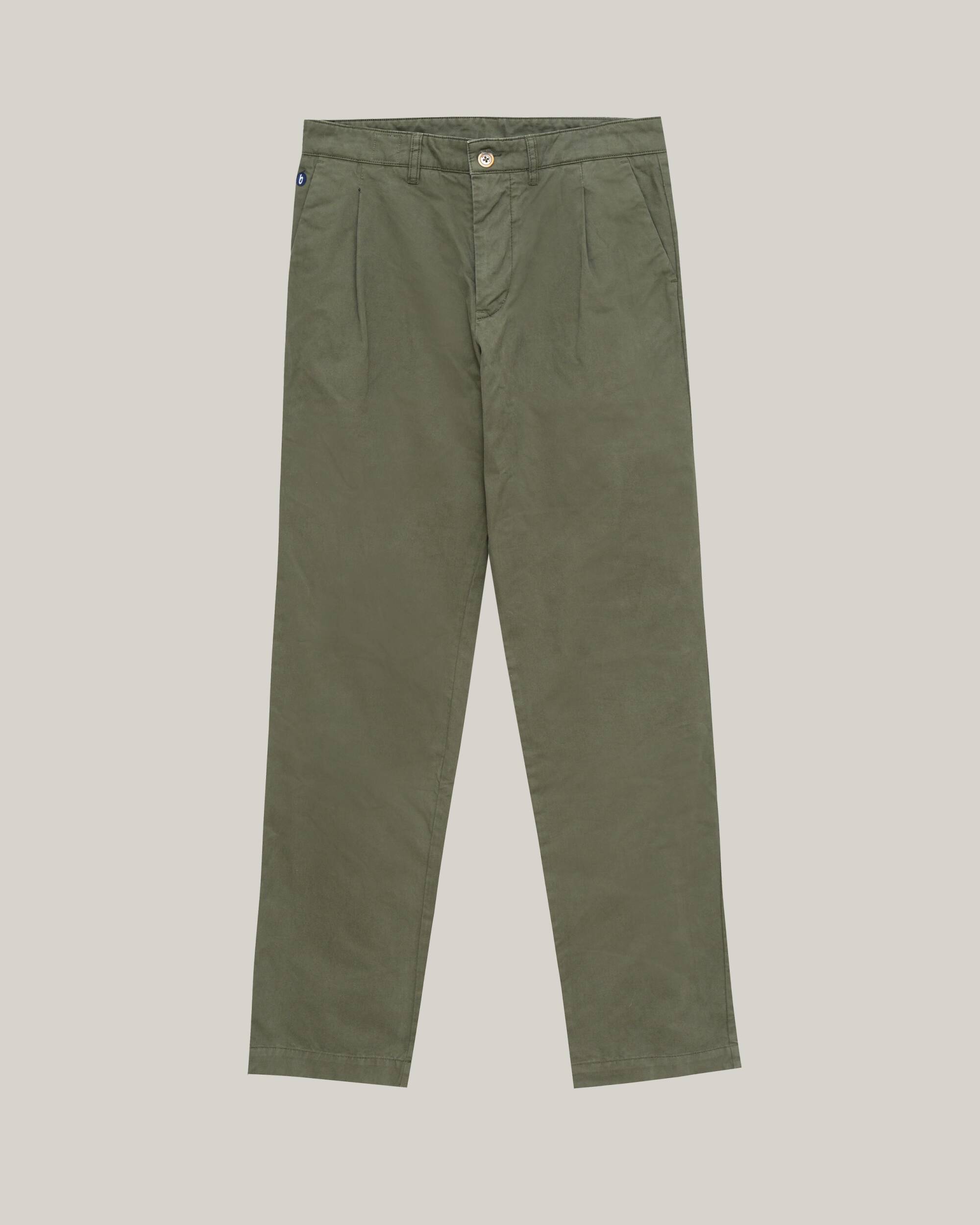 Pleated Chino Pants Olive