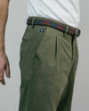 Pleated Chino Pants Olive