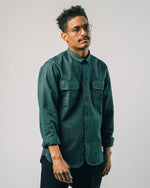 Herringbone Overshirt Forest Green
