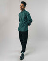 Herringbone Overshirt Forest Green