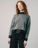 Back Buttons Sweater Grey