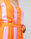 Color Block Long Dress Orange