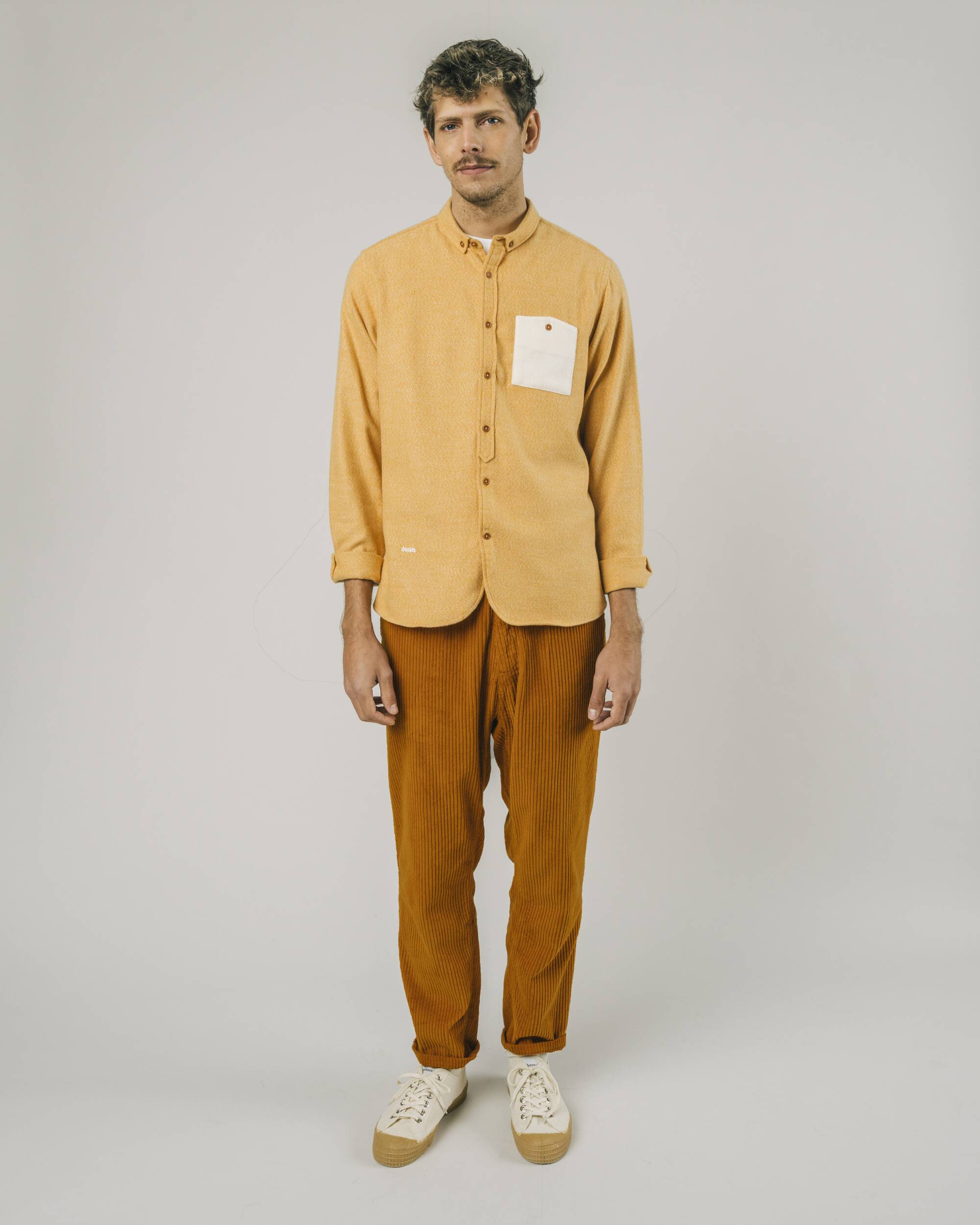 Corduroy Oversize Elastic Pants Pumpkin
