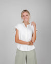 Marble Sleeveless Mao Blouse White