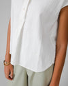 Marble Sleeveless Mao Blouse White