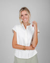 Marble Sleeveless Mao Blouse White