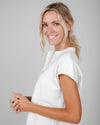 Marble Sleeveless Mao Blouse White