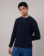 Raglan Wool Sweater Navy
