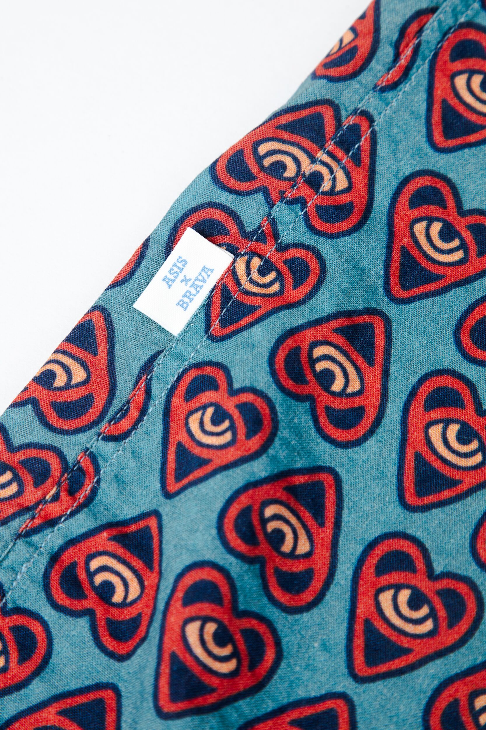 Asis Percales Heart Aloha Navy