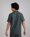 Seersucker Cotton Overshirt Dark Green