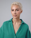 Bubble Cropped Blouse Green