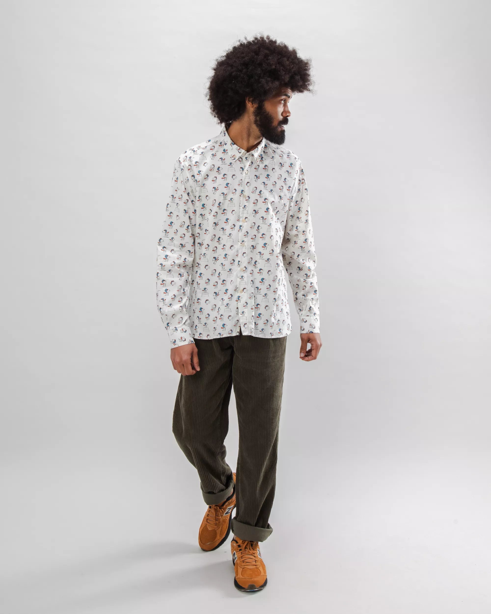 Peanuts Flying Ace Cotton Shirt Ecru