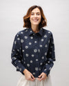 Urchin Boxy Flannel Blouse Navy