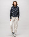 Urchin Boxy Flannel Blouse Navy