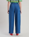 Wide Leg Denim Pleated