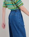 Wide Leg Denim Pleated