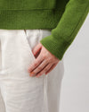 Waterfront Cropped Wool Sweater Green