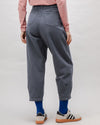 Pegged Cotton Twill Pants Dark Grey