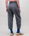 Pegged Cotton Twill Pants Dark Grey