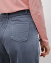 Pegged Cotton Twill Pants Dark Grey
