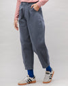 Pegged Cotton Twill Pants Dark Grey