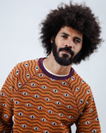 Eyes Jacquard Sweatshirt Orange