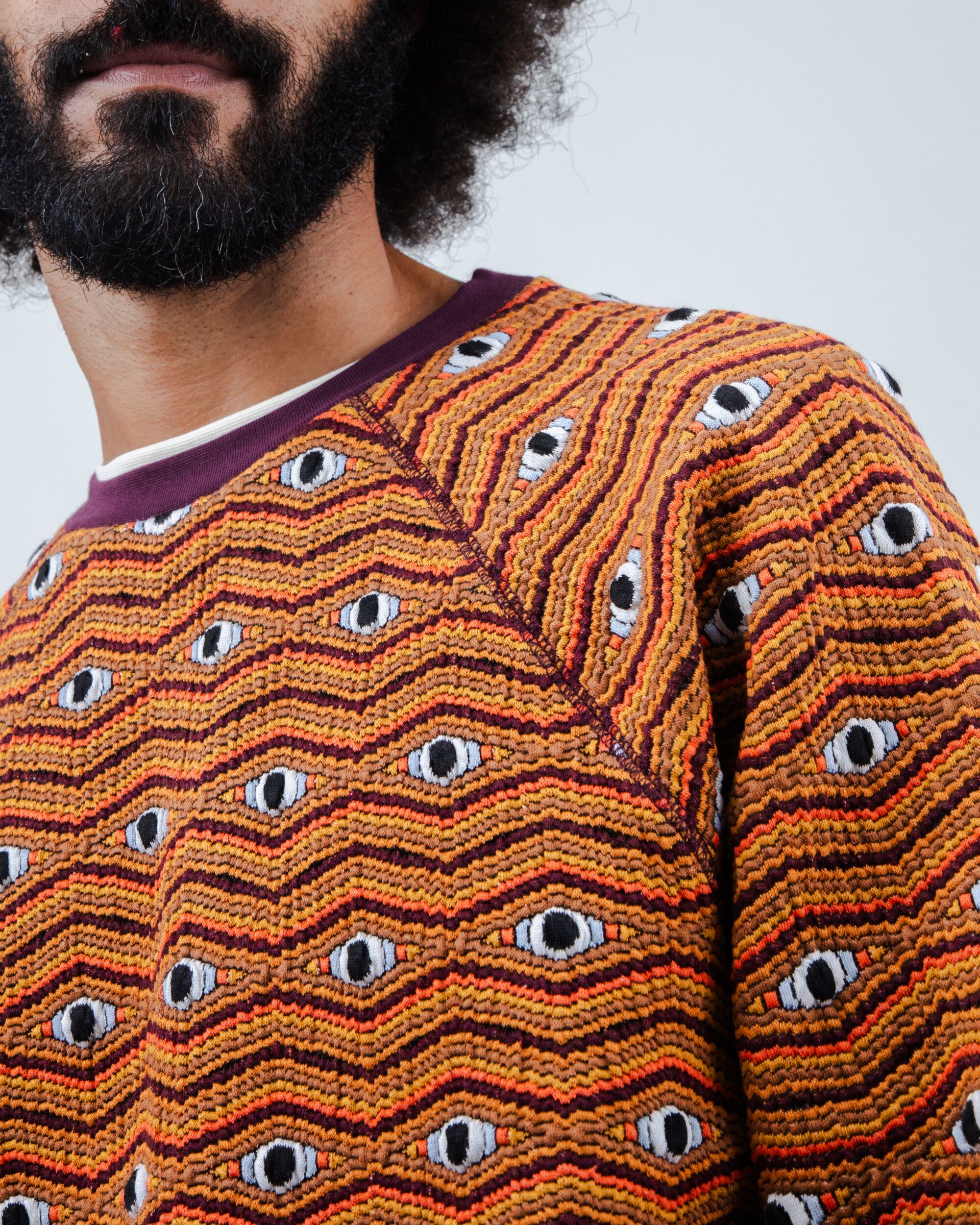 Eyes Jacquard Sweatshirt Orange