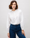 Polka Dot Romantic Cotton Blouse White