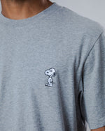 Peanuts Snoopy Patch T-shirt Grey Melange