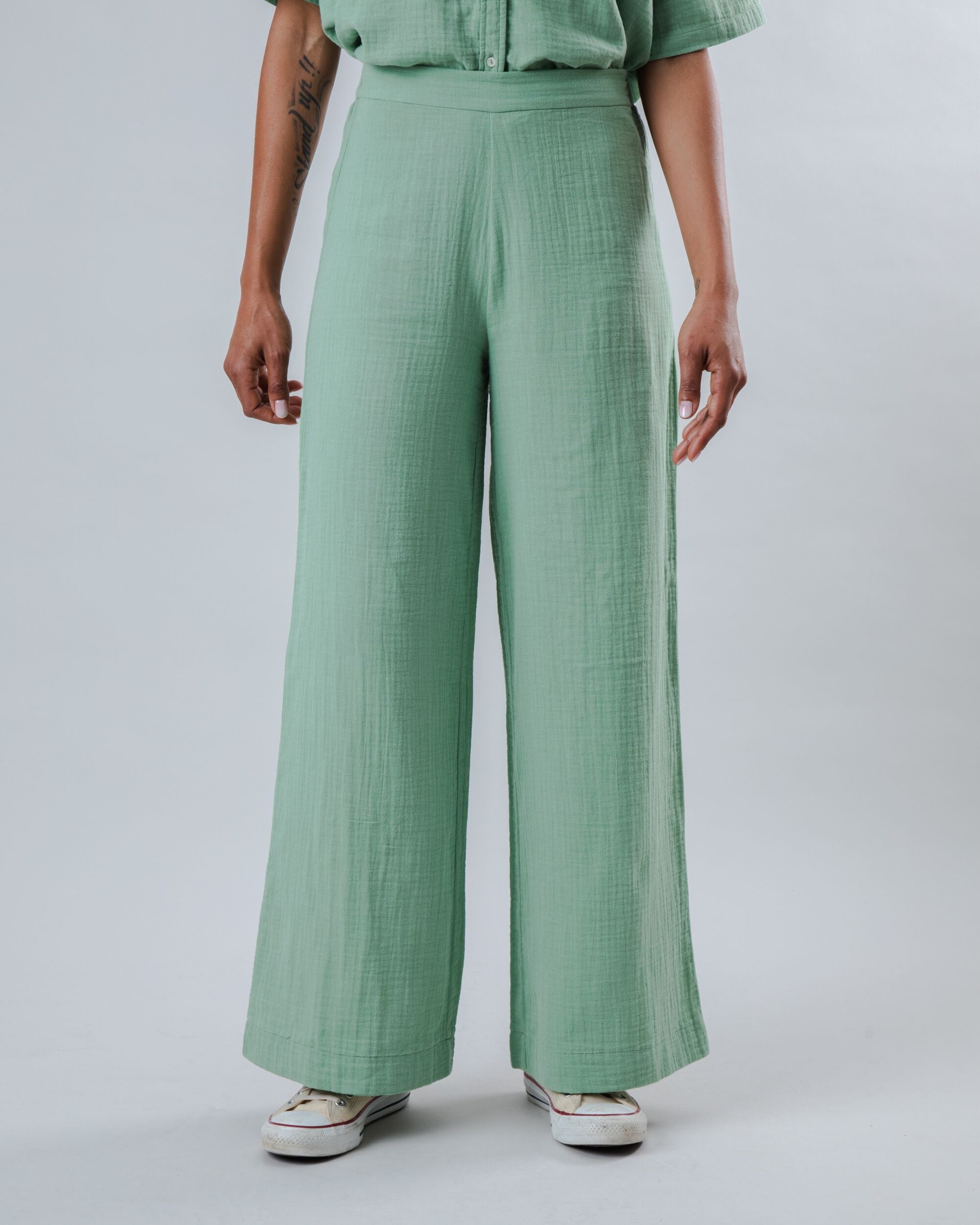 Bubble Wide Leg Light Green