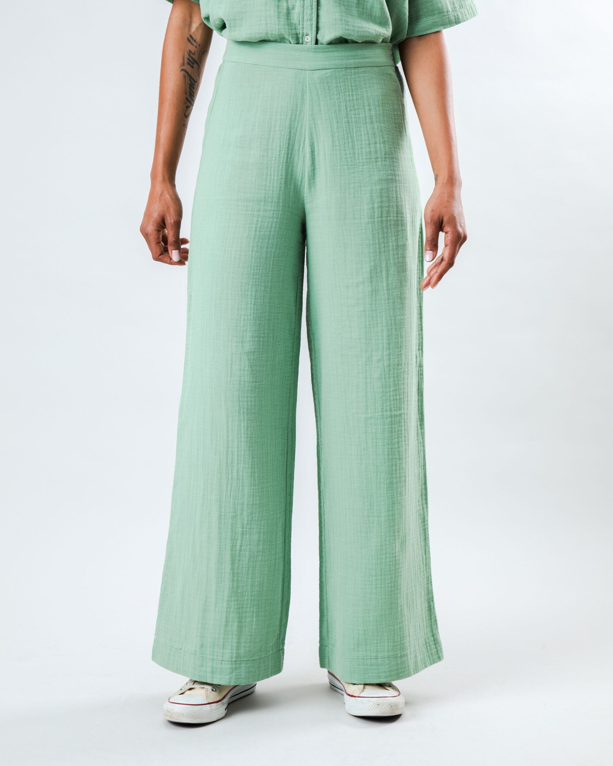 Bubble Wide Leg Light Green