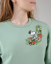 Peanuts Flowers Sweatshirt Light Green