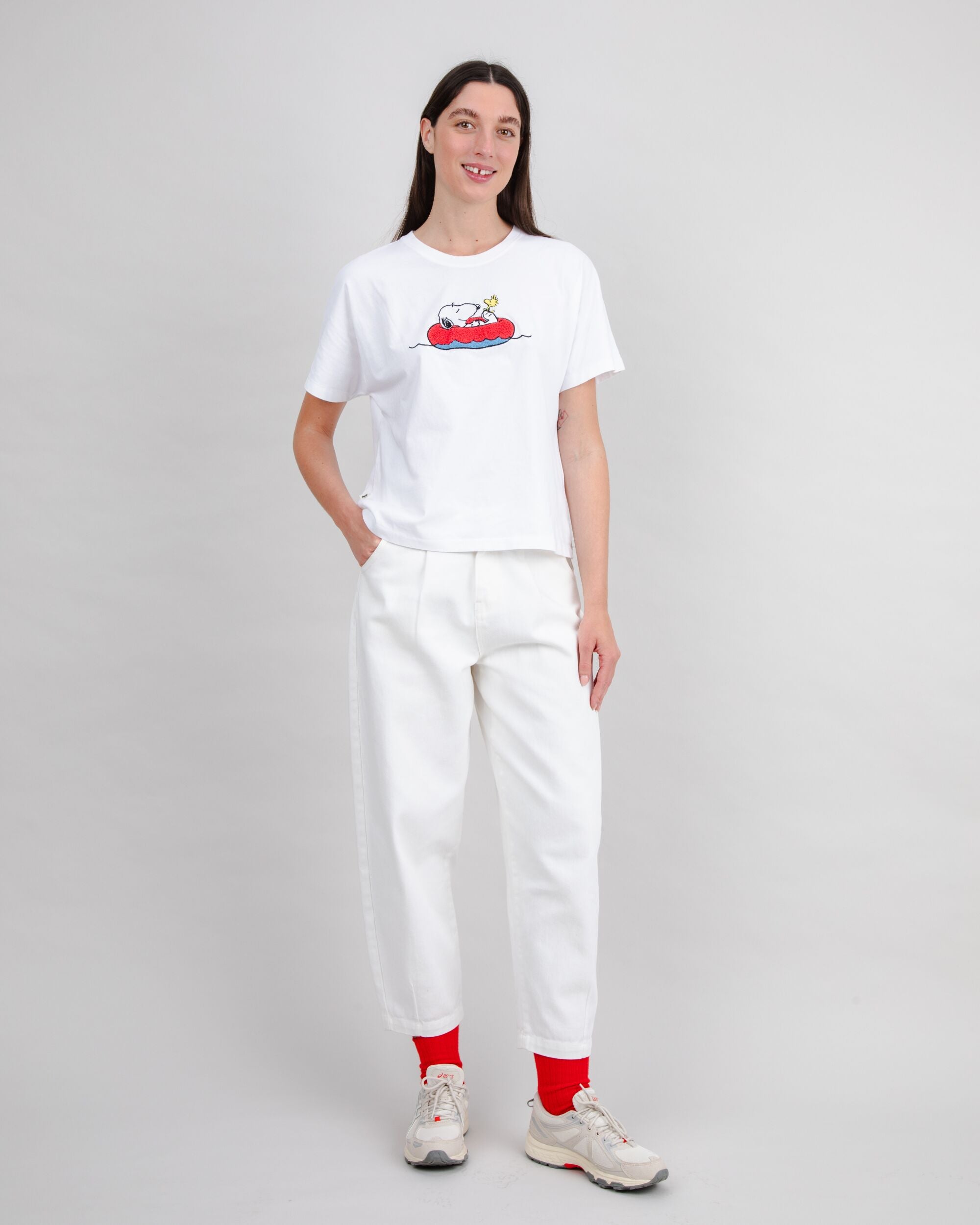 Peanuts Floating Oversize Tee White