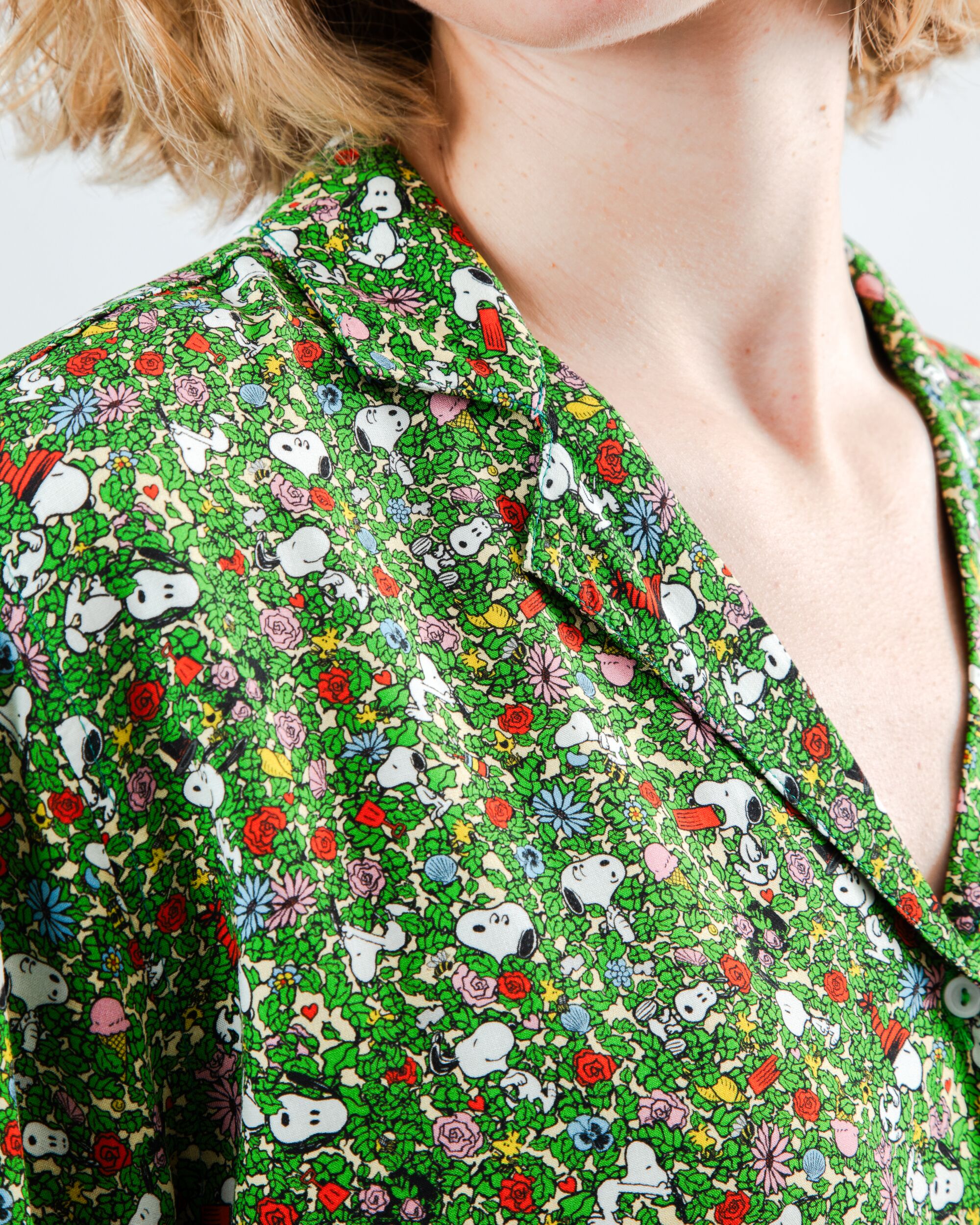 Peanuts Flower Garden Aloha Green