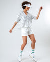 Peanuts Racquet Club Tennis Oversized Cropped Blouse