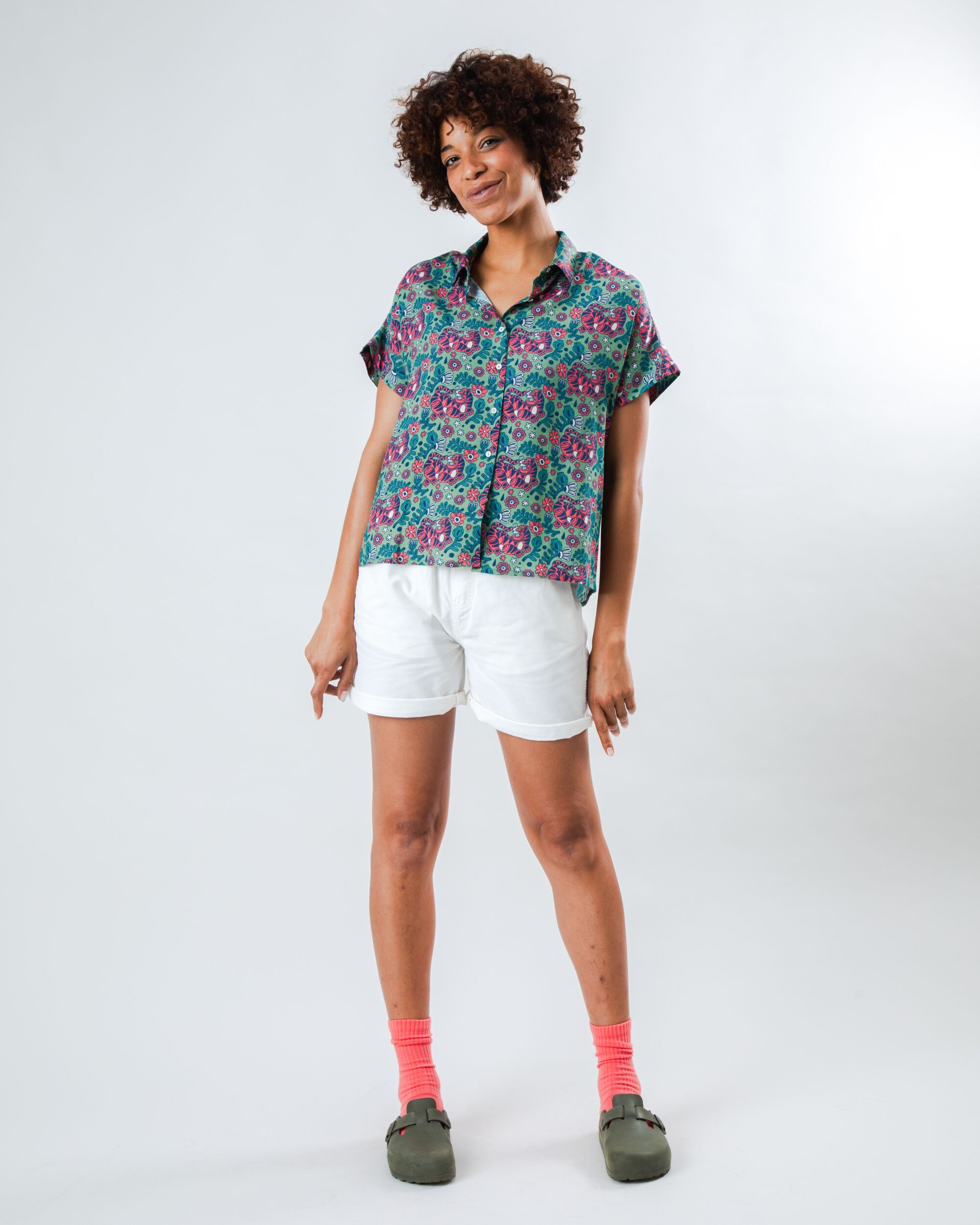 Asis Percales Tigris Batwing Blouse Light Green