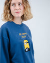 Minions My Happy Place Rounded Sweatshirt Blue