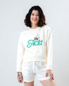 Peanuts Ace Snoopy Sweatshirt Rounded Hem Ecru