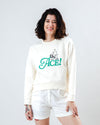 Peanuts Ace Snoopy Sweatshirt Rounded Hem Ecru