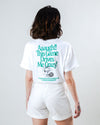 Peanuts Tennis Double Fault Snoopy Scoop Tee White