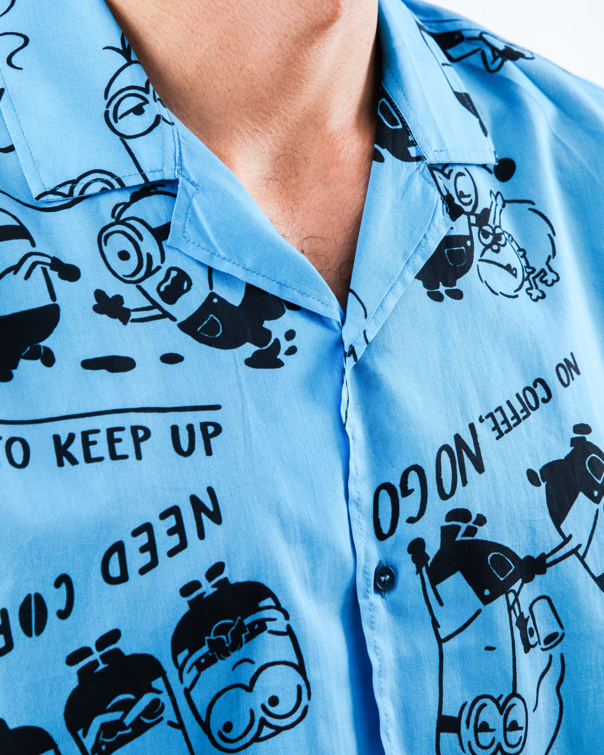 Minions Coffee Aloha Shirt Blue