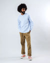 Seersucker Henley Shirt Blue