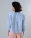 Seersucker New Boxy Blouse Blue