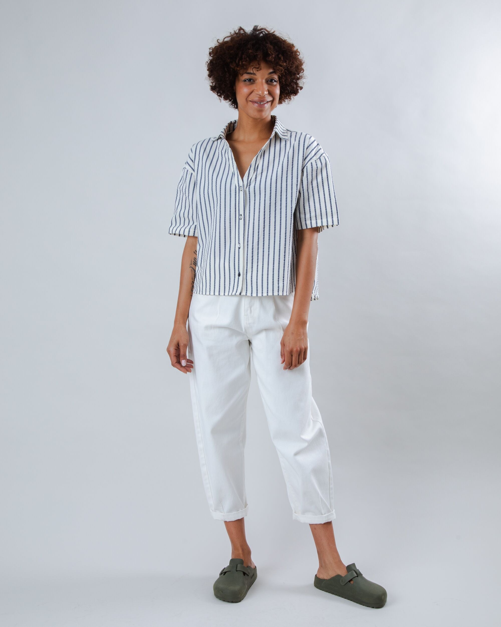Sailor Cropped Blouse Blue