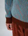 Bicolor Wool Sweater Blue