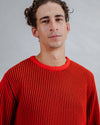 Bicolor Wool Sweater Red