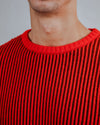 Bicolor Wool Sweater Red