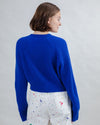 Wool Cropped Cardigan Blue Klein