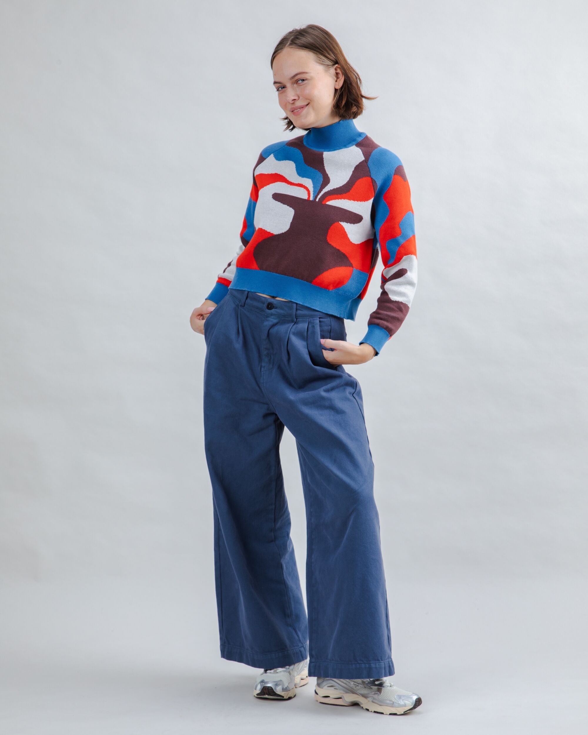 Jacquard Cropped Sweater Sobremesa