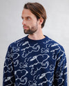 Peanuts Sweater Jacquard Navy